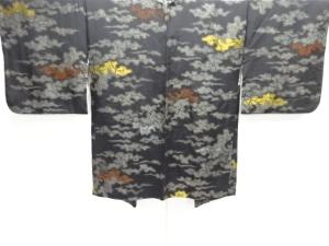 大正ロマン　霞に氷割れ模様織り出し漆一つ紋羽織